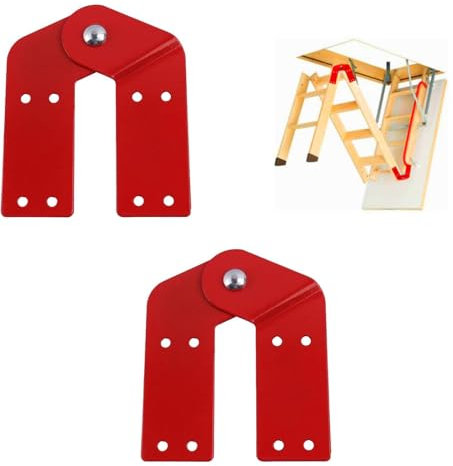 2 Pcs Loft Ladder Hinges Aluminum Replacement Kit Loft Ladder Accessories Herringbone Ladder Tie Rod Fixing