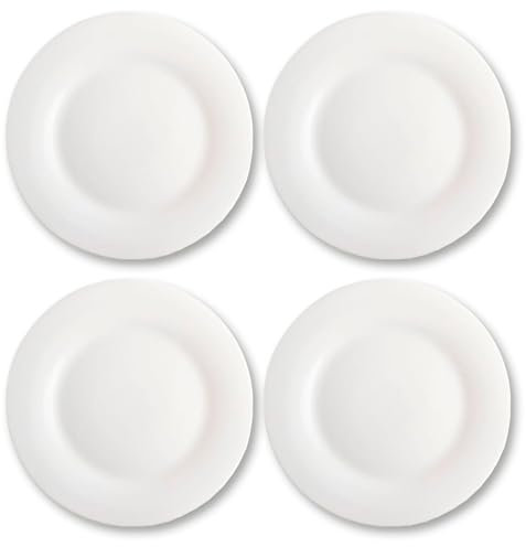 ACAN Tradineur - Pack de 4 Platos Modelo Elba Llano - 25 cm - Material Resistente - Apto para lavavajillas y microondas - Ideal para el hogar, cocina y hosteleria.