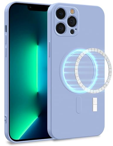 MyGadget Funda [ Compatible con MagSafe ] para Apple iPhone 13 Pro MAX en Silicona TPU - Carcasa de Doble Capa - Case Resistente Antigolpes y Anti choques - Ultra Protectora Azul Claro