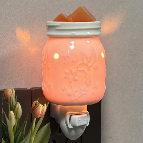 kaakuuki Wax Warmer with Plug, Candle Wax Warmer for Scented Melted Wax Warmer, Electric Wax Burner as Gifts for Moms and Grandparents(Hummingbird Pattern)…