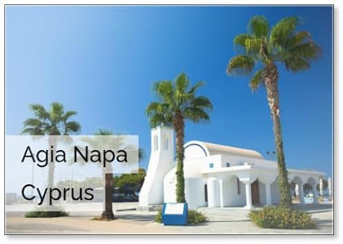 Kühlschrankmagnet, Kirche und Palmen, Agia Napa, Zypern