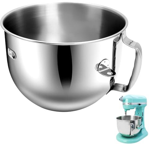 Cuenco mezclador de acero inoxidable compatible con batidoras Kitchenaid de 6 cuartos de galón