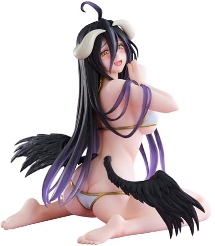 Xinnice Albedo Actionfigur Anime Girl Bademode Figur 13cm Cartoon Kniende Statue | Geburtstagsgeschenk | Auto Desktop Dekorationen | Sammlung Modell für Anime Fans (PVC)