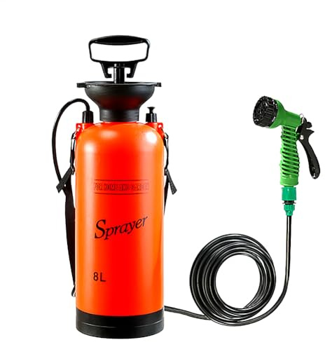 Camping Dusche Mit Pumpe | Tragbare Outdoor Camping Dusche | Multifunktions Badesprüher Haustier-Badewanne | Gartensprüher Pump Drucksprüher für Unterwegs, Autowaschen, Blumen gießen