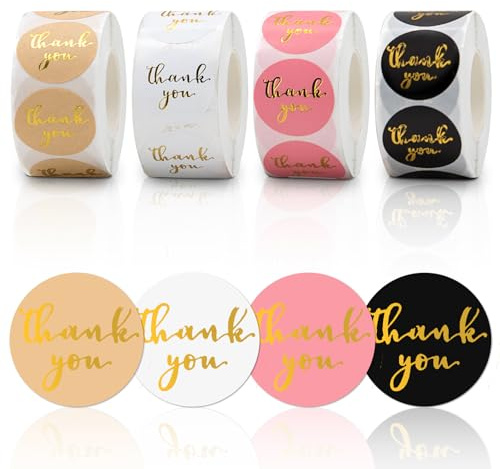 2000 Pcs Thank You Stickers, Self Adhesive Gift Label Stickers Tag Stickers for Gift Wrapping Baking Christmas Wedding Decoration