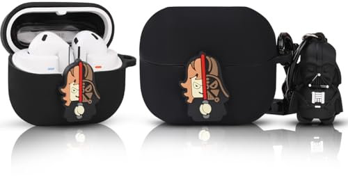 XMBYGY Funda para Samsung Galaxy Buds 3 y para auriculares Galaxy Buds 3 Pro con muñeca y mosquetón, funda protectora de silicona a prueba de golpes con diseño de dibujos animados para hombre, mujer,