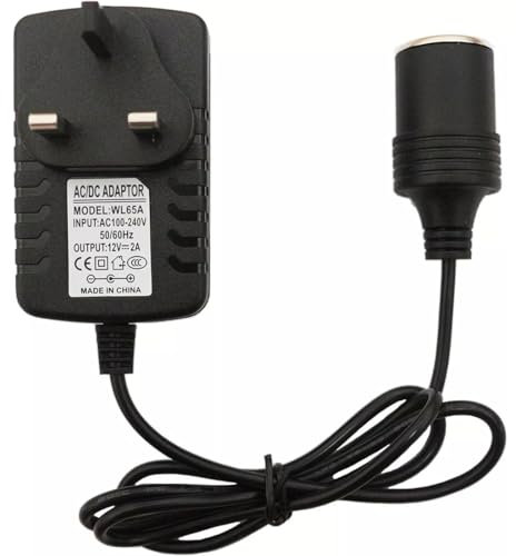 FiTspi Car Power Inverters, Car Plug Adapter 240V 2A AC Mains to 12V DC Car Converter Cigarette Lighter Socket for Driving Recorder DVR Dash Camera GPS Humidifier etc