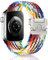 WoPail Braided Solo Loop Straps Compatible with Apple Watch Strap 49mm 46mm 45mm 44mm 42mm, Stretchy Straps Elastic Sport Band Women Men for Apple Watch Series 10 9 8 7 6 5 4 3 2 1 SE Ultra - Rainbow