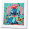 5D Stitch Schmetterling Diamond Painting ,Cartoon Anime diamond painting Mit Holzrahmen,Vollbohrer DIY Blumen Diamant Painting,Mosaik Kunst Kit,für Kinder und Anfänger,als Wanddekoration,17 x 17 CM