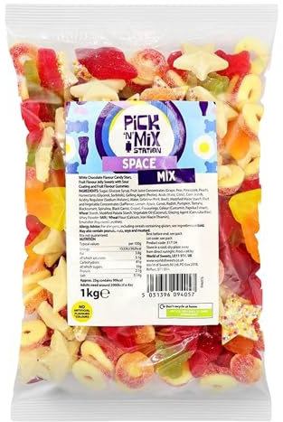 Bonds of London Pick 'n' Mix Station Space Mix, 1 kg (Pack of 1) | Large Retro Chewy Sweets