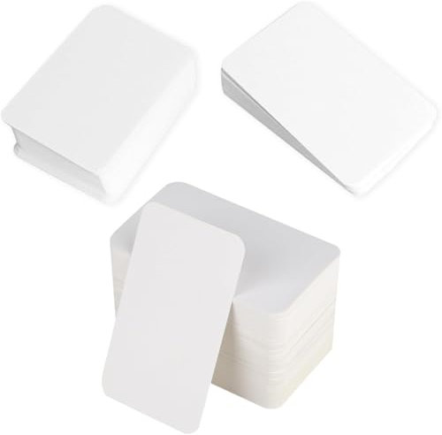 Aililong Blanko Karten zum Selbstgestalten - 200 Karteikarten Klein, Moderationskarten Weißes Kraftpapier, Blanko Spielkarten, Karten Blanko zum Beschriften, für DIY Schule Büro Vokabel Lernen