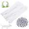 NHQZ 100 Piezas Limpiapipas Blanco, Limpiapipas Manualidades, 8 mm x 30 cm Alambre de Chenilla, con 100 piezas de accesorios de ojal, Limpia Pipas, Pipe Cleaner para Artesanales Bricolaje Decoración