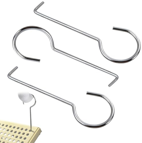 Yuiturt 3 Pcs Stainless Steel Drain Wrench Lifting Hook Drain Grate Release Hook for Shower Drain, Bathtubs and Kitchen Floor Grate Remover, Stainless Steel Drain Wrench Set