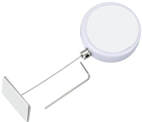 PATIKIL 5 Ft Retractable Remote Control Tether, Round Security Cable Lanyard Lock with Double Sided Adhesive for TV Remote Control Gaming Controller, White(Square Iron Cap)