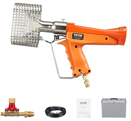 VEVOR Propane Heat Gun, Up to 187660 BTU Hot Air Gun with Adjustable Regulator, 26 FT Hose, and Hard Carrying Case, Ideal for Boat Plastic Film Shrink Wrapping, Pallet Packaging, Crafting
