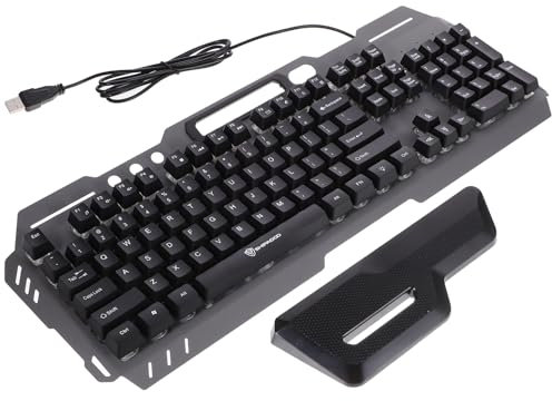 SWOOMEY Teclado Mecánico Ergonomico USB Retroiluminado Teclas para Reposamuñecas Desmontable y Drenaje Compatible con Ordenadores y Laptops