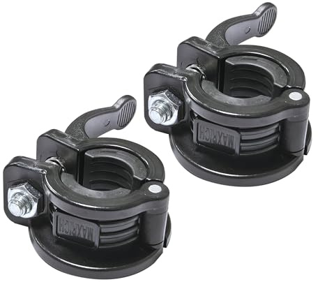 MAXRICH T Barbell Clamp 1 inch Multiple Sizes & Adjustable Weight Clips for Barbell Quick Release Barbell Clips|Barbell Collar Bar Locks for Weight Lifting (Black)