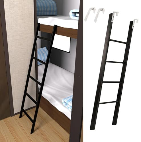 Escalera Cama Litera Escalera Metálica para Litera de Caravana - 116/130/140/150/160/170/180/185 Cm Reemplazo de Escalera para Cama Individual. Escalera Corta para Subir Al Lateral de La Cama con Pata