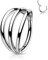 Stachelkleid Titan Ring Dreireiher Clicker Piercing Ohr Helix Tragus Medusa Daith Silber, 1 mm, 10 mm