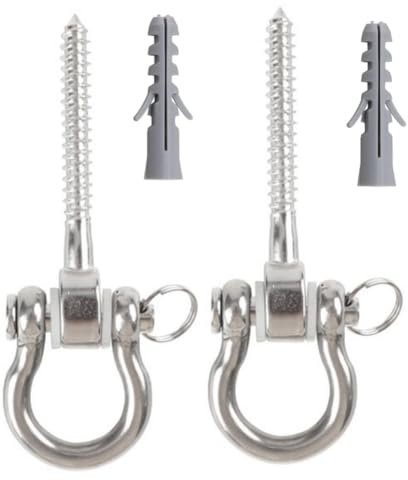 Kepgapo Schaukel-Aufhänger, Schaukel-Set, Haken M8, Robuste 180°-Hängemattenhaken Aus Edelstahl, 1800 Lb Kapazität für Sandsack-Hängematten, Langlebig, Einfache Installation, Einfach zu Verwenden