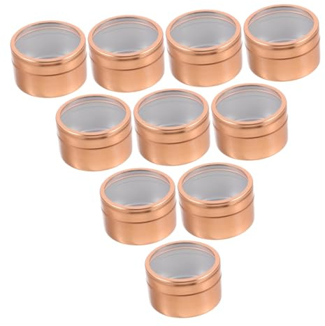 CHICAMPERA 10 pièces Lot de Boîtes Rangement Aluminium avec Couvercle Transparent Boîtes Métal Hermétiques Multifonctions pour Thé Café et Cosmétiques Format Compact et