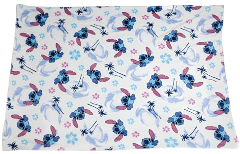 Aymax Disney Lilo & Stitch Kuscheldecke 110x150 cm – Weiche Flanell Wohndecke mit Palmen & Blumen – Offizielles Lizenzprodukt – 100% Polyester
