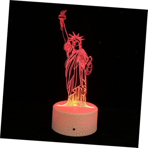 LED Nachtlicht Freiheitsstatue 1 Satz USB Ladefunktion Weiß | 3d-nachtlampe für Zuhause, Acryl und Kunststoff, USB Kabel Enthalten, Touchsteuerung und Fernbedienung