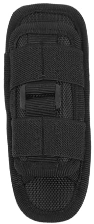 BEBEMOKO Nylon Flashlight Pouch with Rotatable Clip Torch Holder for Medium to Large Duty Belts Open Design Carry Case for Hunting Camping Outdoor Use