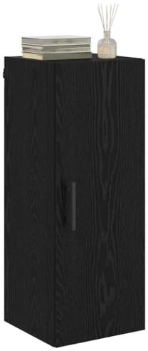 vidaXL Wandschrank Schwarz Eichen-Optik 34,5 x 34 x 90 cm