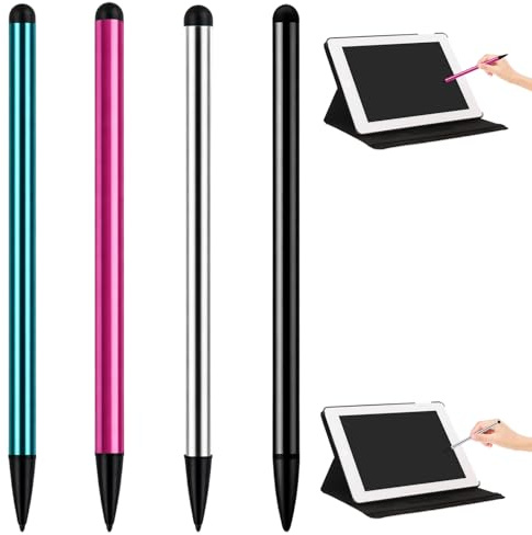 4 Pcs Stylus Pens for Touch Screens,Touch Screen Pen with Dual Tips, Universal Pen for Tablet & Phone Pen, Capacitive Stylus for Ipad/Iphone/Samsung Galaxy (4 Colours)
