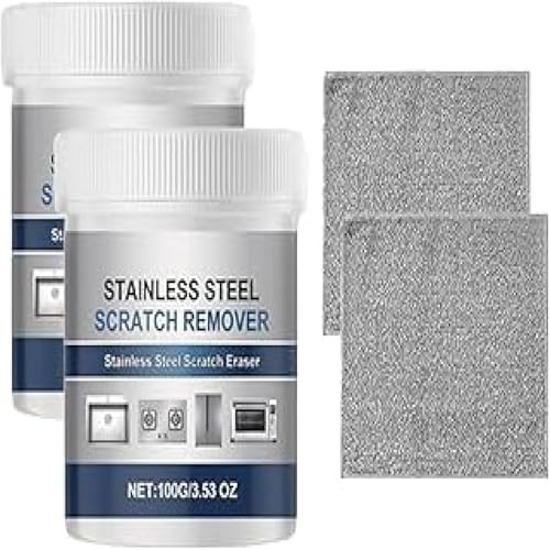 Stainless Steel Scratch Remover, 200g Stainless Steel Appliance Cleaner, Deep Cleaning Polishing Paste, Multi-purpose Scratch Remover Kit For Stove Faucet Appliance Aluminum Restoration Maintenance