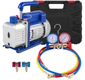 Kits de bomba vacío refrigerante 1.8-4. 8cfm HVAC Refrigeración 1/3 1/4 Con calibre múltiple for aire acondicionado doméstico(4CFM 1-4HP)