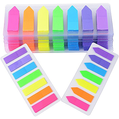 ★2800pcs Marcadores Adhesivos Páginas Notas Autoadhesivas Indices Pegajosas Colores Etiquetas de Escribir para Marcar Hojas Informes Libros 42 x 12 mm