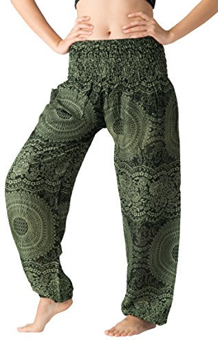 B BANGKOK PANTS Haremshose für Damen, Yoga, Boho-Kleidung mit Taschen, 48/52/Mehr