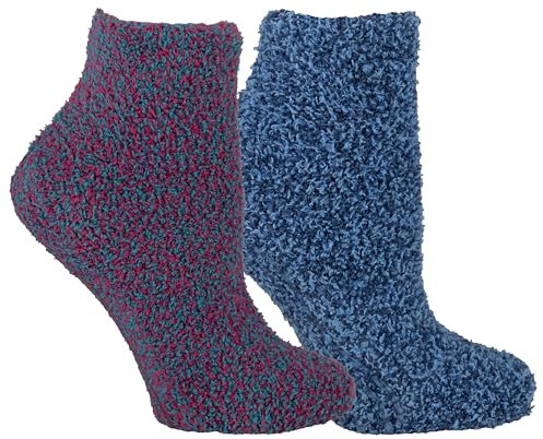 Dr. Scholl's Women's Low Cut Soothing Spa Socks-Lavender & Vitamin E Infused-2 & 3 Pair Packs Casual, Blue, Pink/Blue, 3.5-9 UK (Pack of 2)