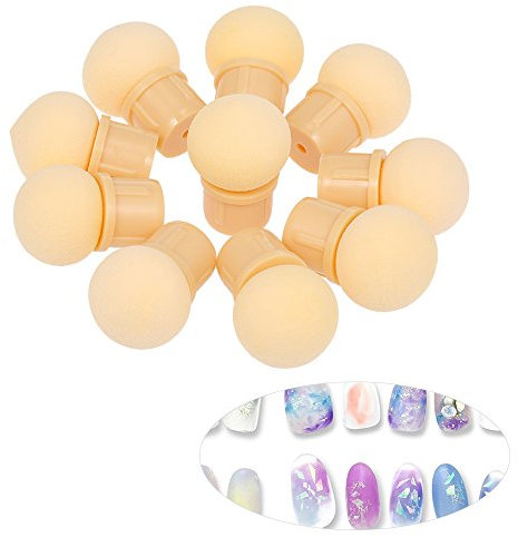 Anself 10Pcs Brosses à Ongles Têtes d'Éponge Rondes Remplaçables Pour Ombre Maker UV Polisseur de Gel Nail Art Outils, Recharge Babyboomer Éponge Ongle