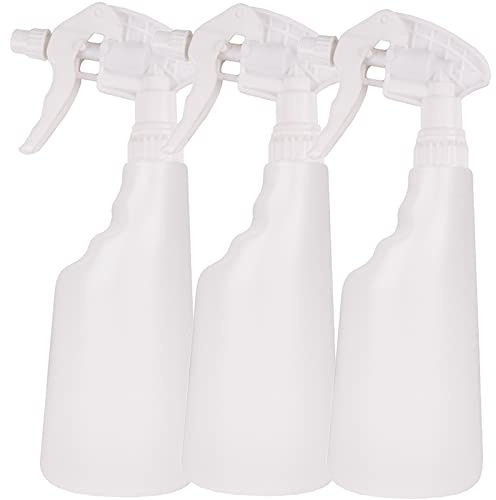 3 x White 750ml Heavy Duty Empty Plastic Water Trigger Spray Bottles for Household Gardening, Plant Watering, Car Valeting & Cleaning