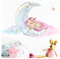 Little Deco Wandtattoo Kinderzimmer Einhorn auf Mond Mädchen I 49 x 32 cm (BxH) I Babyzimmer Aufkleber Sticker Wandaufkleber Wandsticker Kinder Sticker DL207-28