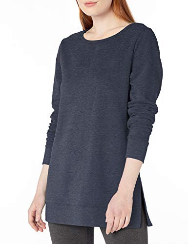 Amazon Essentials Damen Locker Geschnittenes Fleece-Tunika-Sweatshirt Mit Offenem Ausschnitt, Marineblau Heidekraut, M
