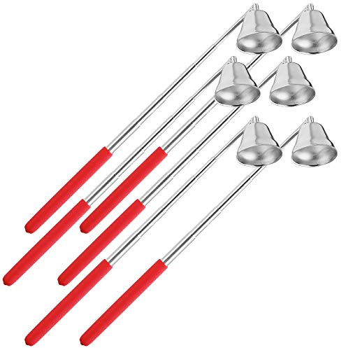 Britesta Kerzen-Glocken: 6er-Set Edelstahl-Kerzenlöscher mit Teleskop-Griff bis 62 cm (Flammenlöscher, Flammentöter, Feuerzeug)