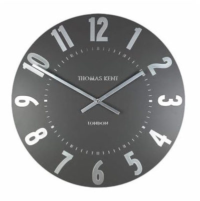 Thomas Kent Wall Clock, 12 Inch Morden Decorative clock, Graphite Silver Design Clock, Easy Read Big Numbers, For Living Room, Office, Kitchen, Schools