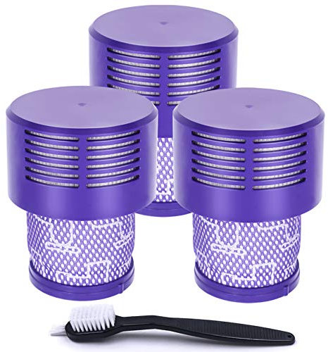 3 Pack HEPA Replacement V10 Filters Compatible with Dyson V10 Cyclone Series, V10 Absolute, V10 Animal, V10 Total Clean, V10 Motorhead, SV12, Part No. 969082-01, Washable and Reusable