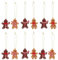 Wakauto 12 Stücke Christbaumschmuck Lebkuchenmann Puppe Weihnachten Geschenkanhänger Weihnachtsbaumschmuck Baumschmuck Christbaumanhänger Weihnachtsbaum Anhänger Ornamente