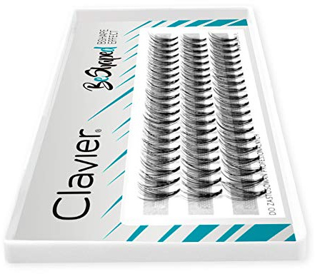 Clavier Künstliche Wimpern in Büscheln B-Curl | Wimper 11 mm, Individual Lashes B Shape, 10D Wimpern in einem Büschel | Natürlich aussehend, für einen mehrdimensionalen Effekt