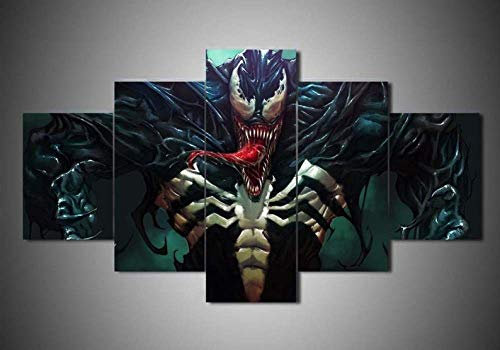 104Tdfc Venom Marvel Comic Bilder XXL 5 Teile wandbild leinwand Kunstdrucke leinwandbilder 5 TLG Creative Gift Home Dekorative Poster Geschenke