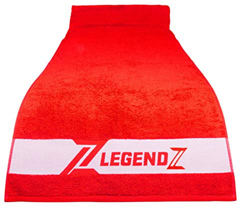 LegendZ - Fitness Handtuch mit 2 Taschen, Reißverschluss & Fixierung - OekoTex100 zertifiziert aus reiner ägyptischer Baumwolle - Extra antibakteriell dank patentierter Nanobeschichtung (145x50cm rot)