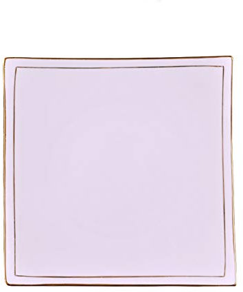 Liudan Servizio di Piatti Piatto da Pranzo Quadrato per Uso familiare, Piatto da Portata in Oro per Catering, Bistecca avanzata, Pasta, Insalata, 8 Pollici, 4pc Servizio da tavola