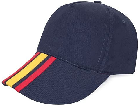 GARGOLA.ES OPERADORES DIGITALES Gorra 5 Paneles clásica con la Bandera de España en el ala (Gorra Estilo HALCON). Unisex animar a la selección española de Cualquier Deporte. (Azul Marino)