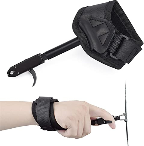 Elong Archery Compound Bow Release – Verstellbarer schwarzer Handschlaufe Trigger Caliper Right Left Hand