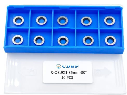 CDBP Inserti Rotondi in Carburo 8,9 mm per Tornio Legno,per tornio per lavorazione del legno fai da te, tornitura del legno, finitura, utensili per cave,10 Pezzi